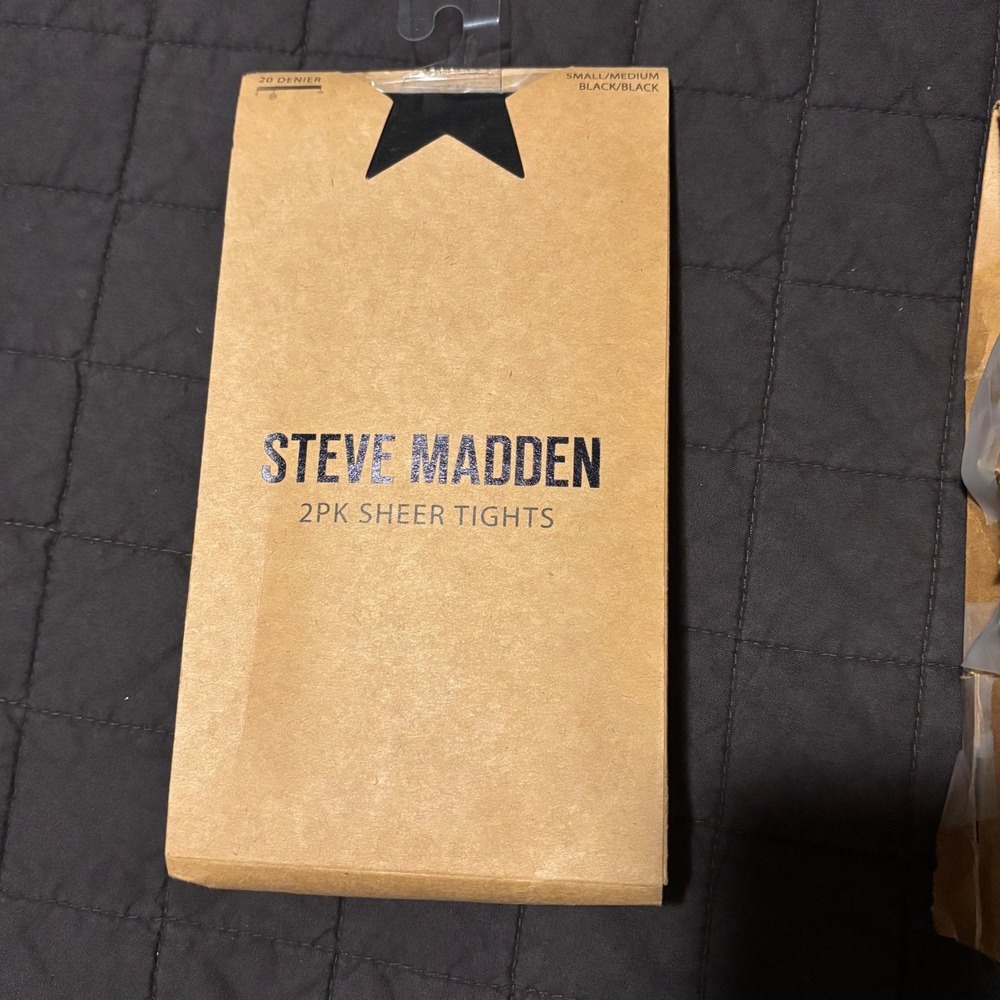 Steve Madden 2pk Sheer Tights Black Size Small/Medium 100 Denier Control Top